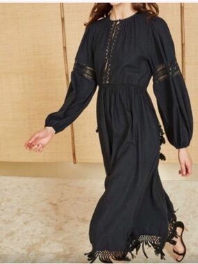 Ulla Johnson Black Long Sleeve Dress